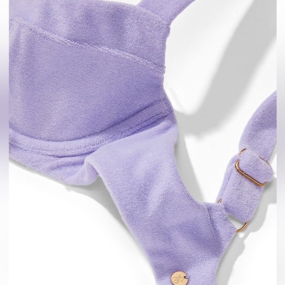 Victoria's Secret Terry Cloth underwire bikini top & bottom lavender purple - Picture 7 of 13